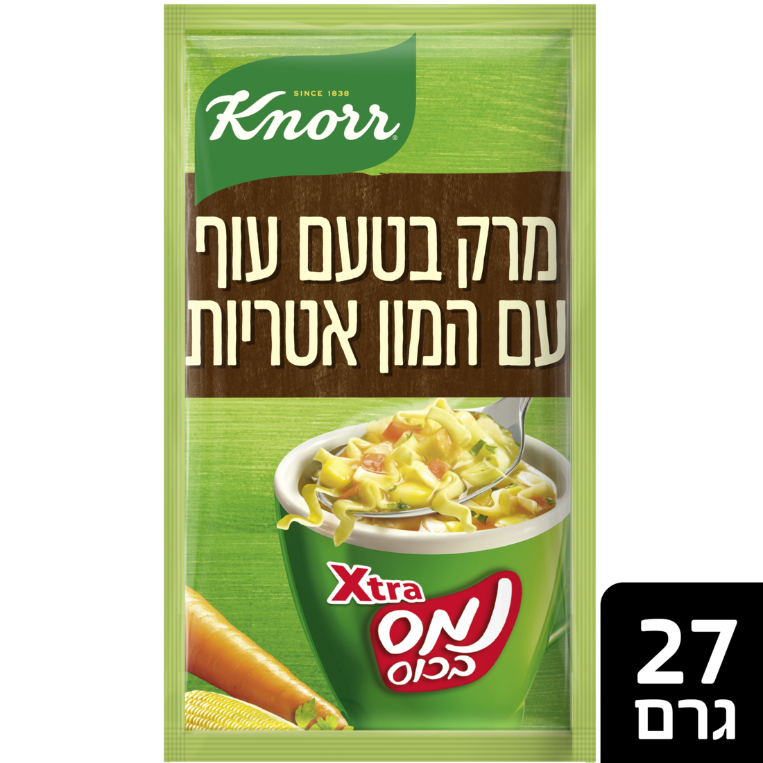 נמס בכוס אקסטרה טעם עוף עם אטריות קנור 27 גרם - 